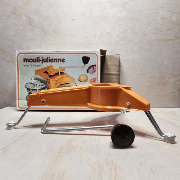 Vintage Mouli-Julienne Rotary Slicer, Shredder, and Grater with 5 Blades - Picture 3 of 9